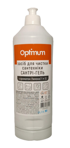 PRO OPTIMUM Засіб для миття та дезинфекції сантехніки "Сантрі-гель" Лимон 1л